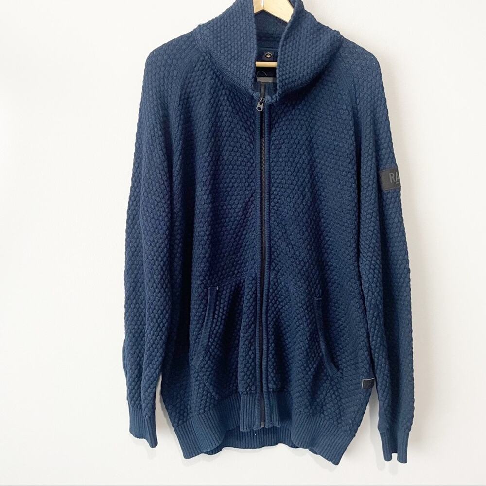 G Star Raw knit zip up sweater size XXL men’s waffle pockets